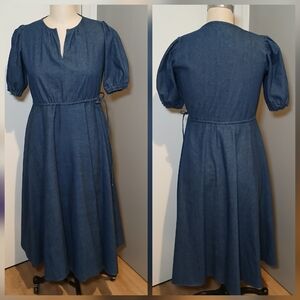 NWOT Arossgirl x Soler Chambray Denim Maxi Dress with Side Cinch / Size/ XS